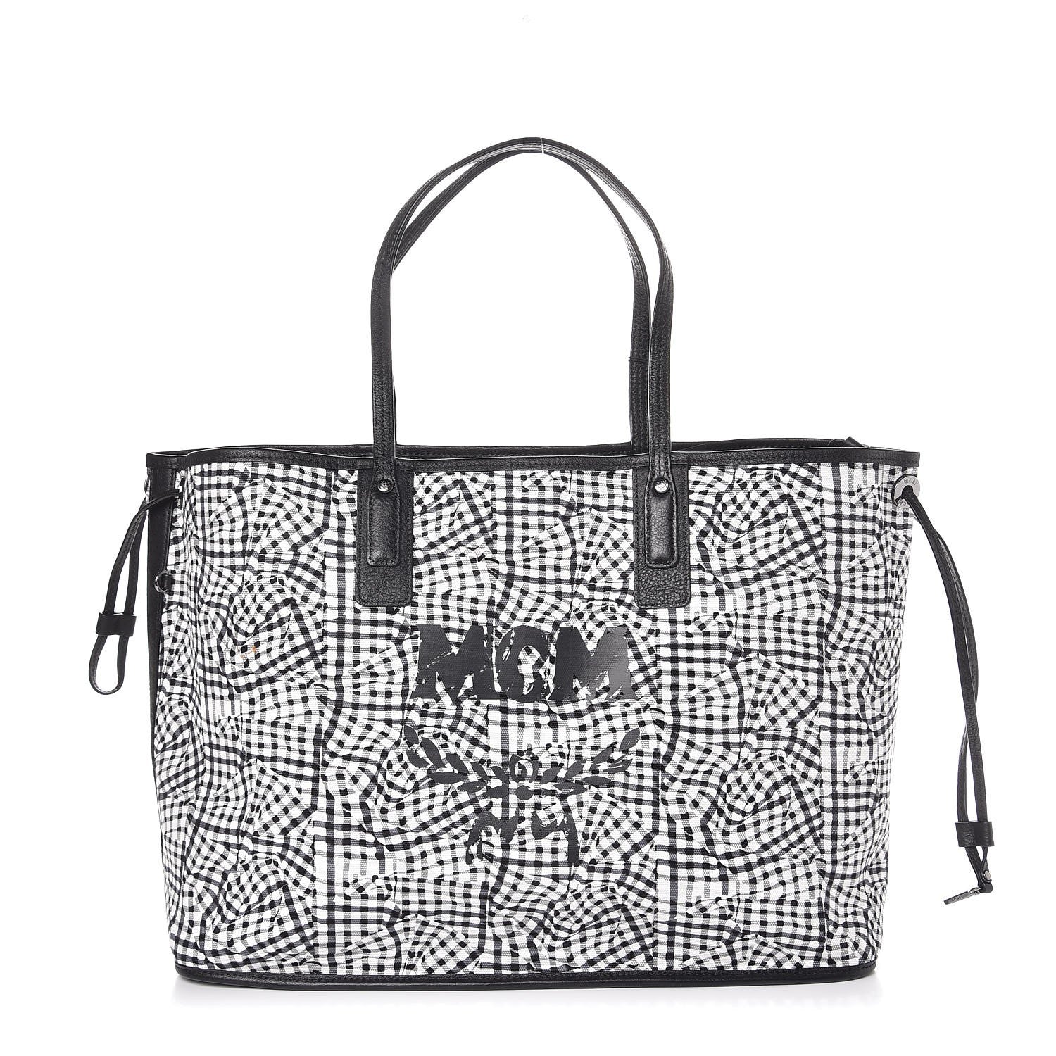 MCM Visetos Large Liz Reversible Shopper Tote Black 3 of 9
