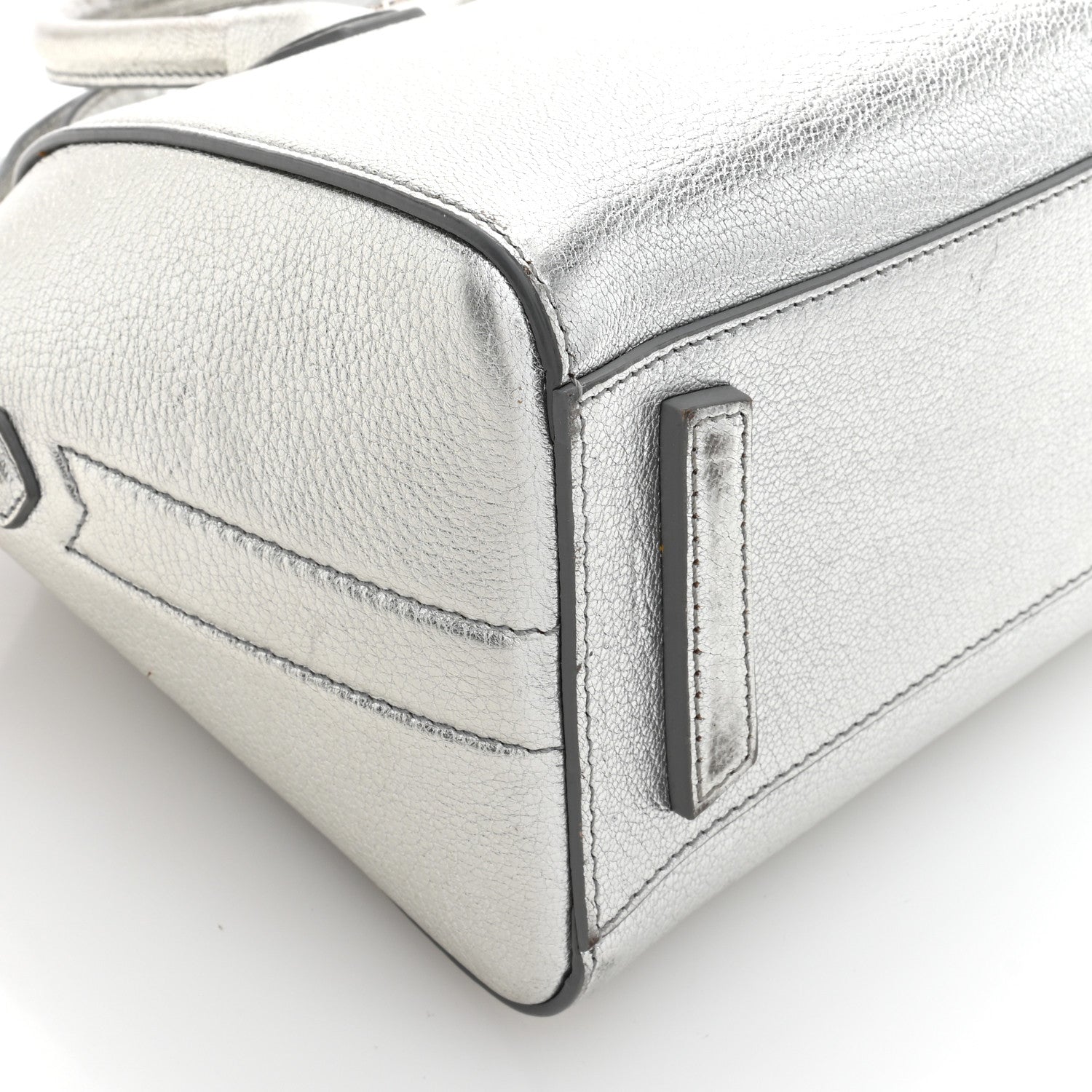 Givenchy Metallic Sugar Goatskin Mini Antigona Silver 9 of 10