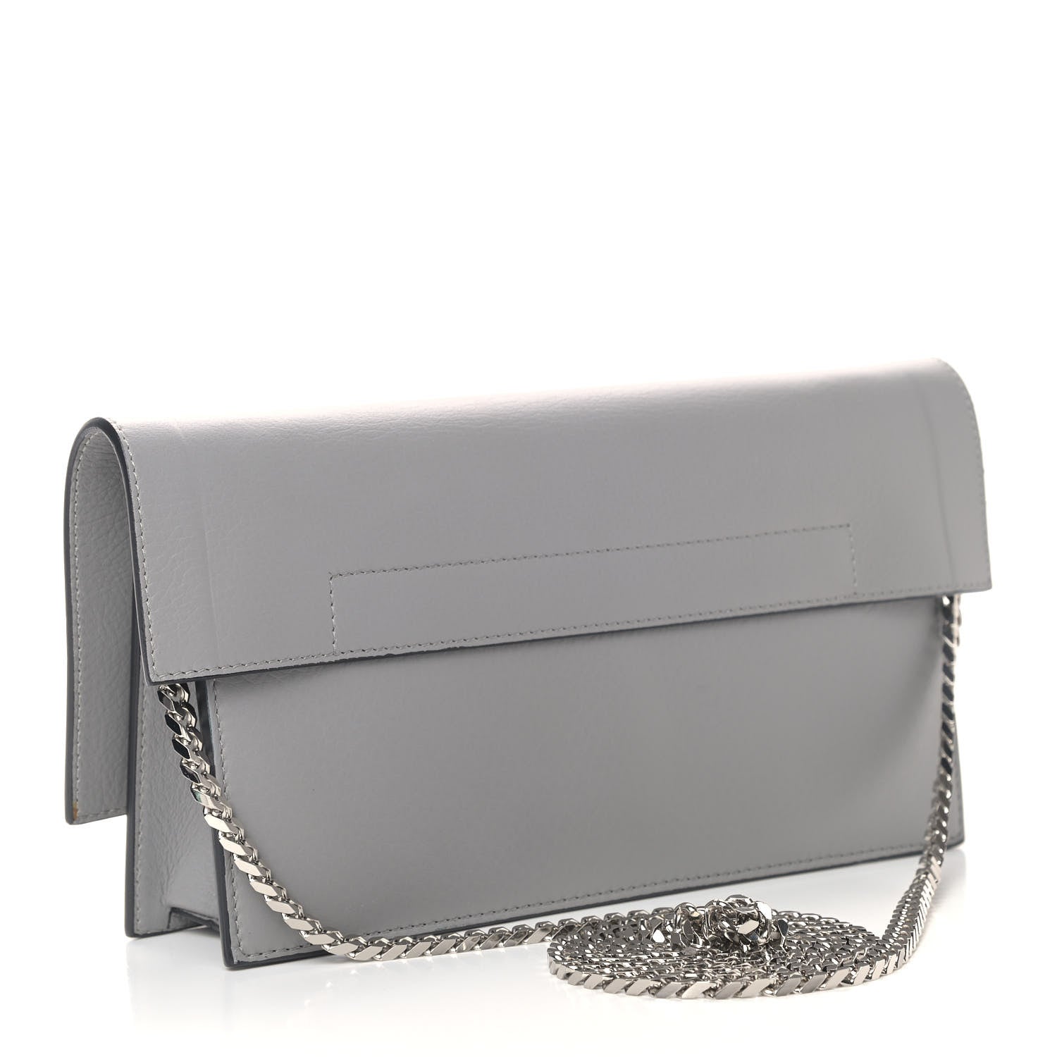 Givenchy Calfskin Shark Lock Chain Wallet Grey 2 of 6