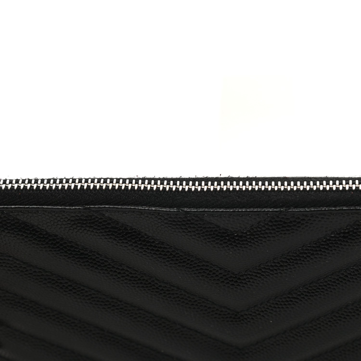 Saint Laurent Grain De Poudre Chevron Monogram Bill Pouch Black 8 of 10