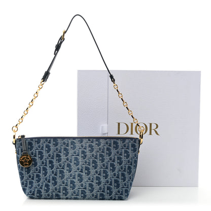 Christian Dior Denim Oblique Jacquard DiorStar Hobo Bag Blue 10 of 10