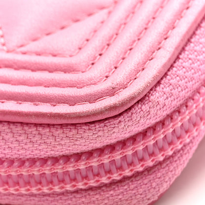 Chanel Calfskin Quilted Boy Zip Around Coin Purse Wallet Pink 9 of 9