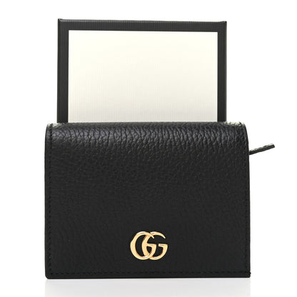 Gucci Pebbled Calfskin GG Marmont Card Case Black 8 of 8