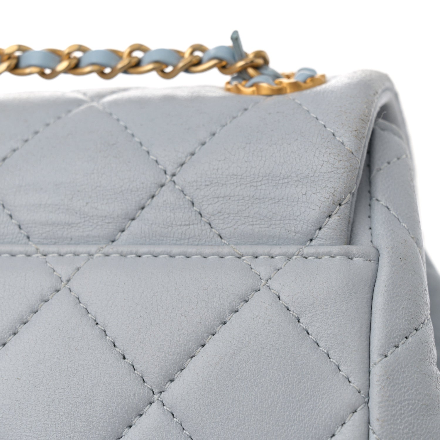 Chanel Lambskin Quilted Small Braided CC Backpack Light Blue 12 of 13