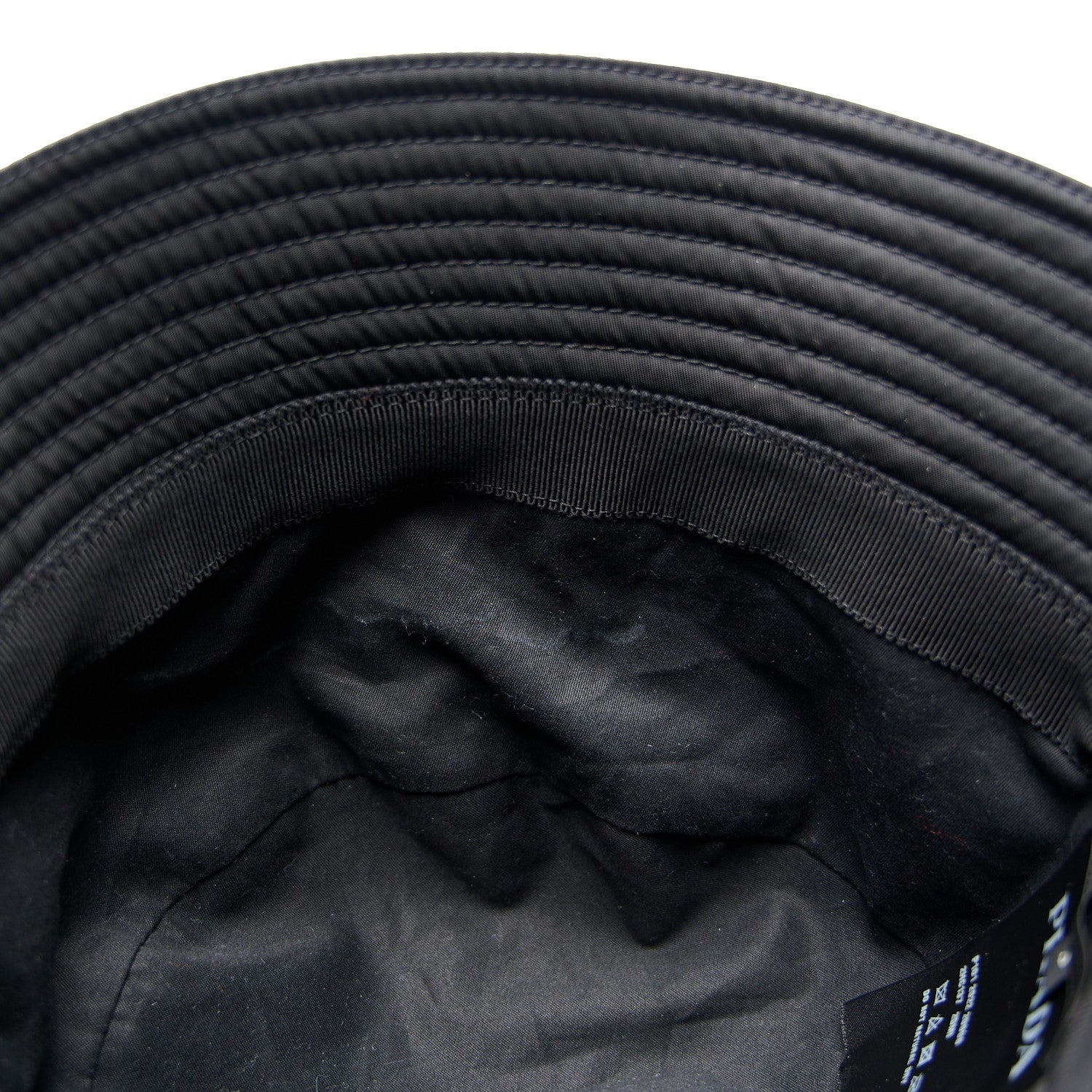 Prada Re-Nylon Metal Triangle Logo Womens Bucket Hat S Black 10 of 11