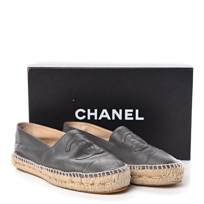 Chanel Lambskin CC Espadrilles 36 Dark Grey 9 of 9