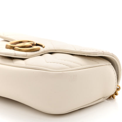 Gucci Calfskin Matelasse Super Mini GG Marmont Shoulder Bag White 10 of 10