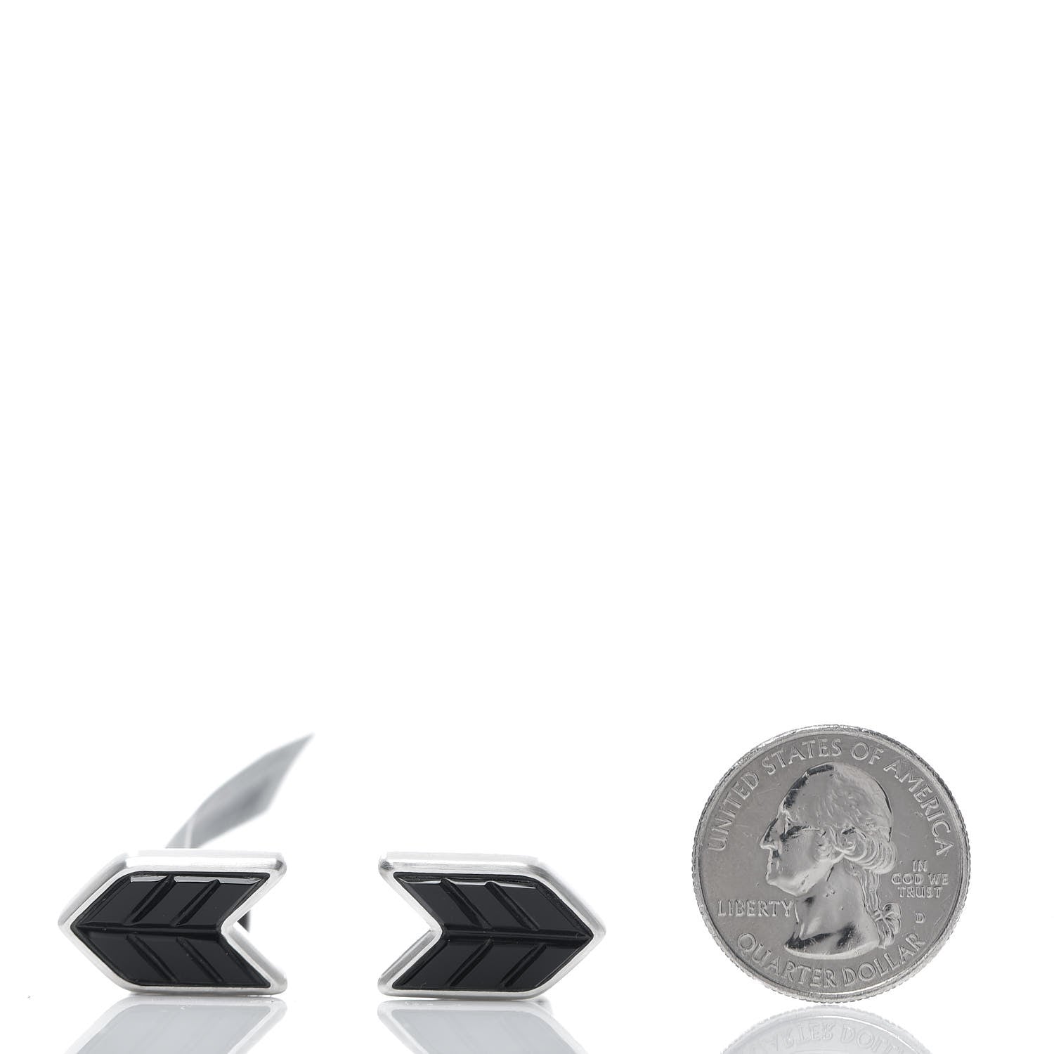 David Yurman Sterling Silver Black Onyx Chevron Stone Cufflinks 2 of 6