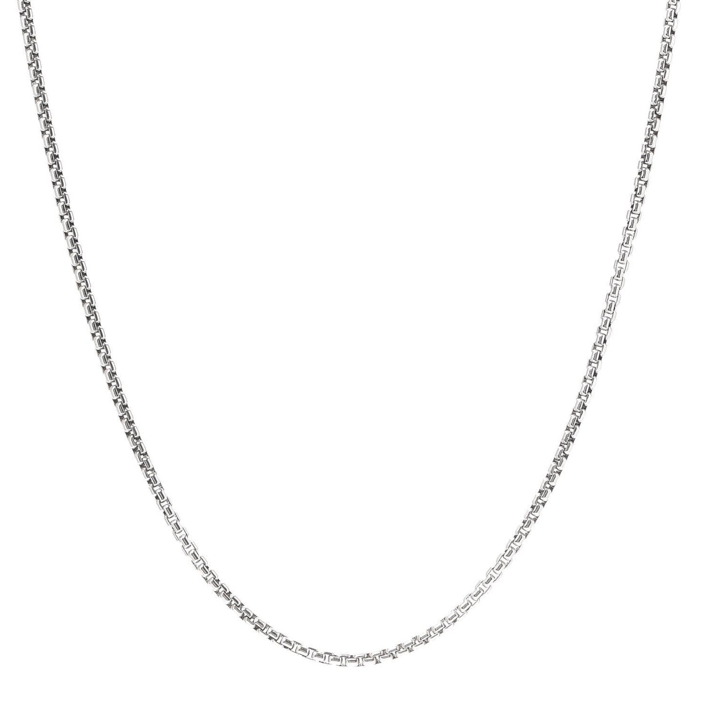 Sterling Silver 14K Yellow Gold 2.7mm Small Box Chain Necklace 32"