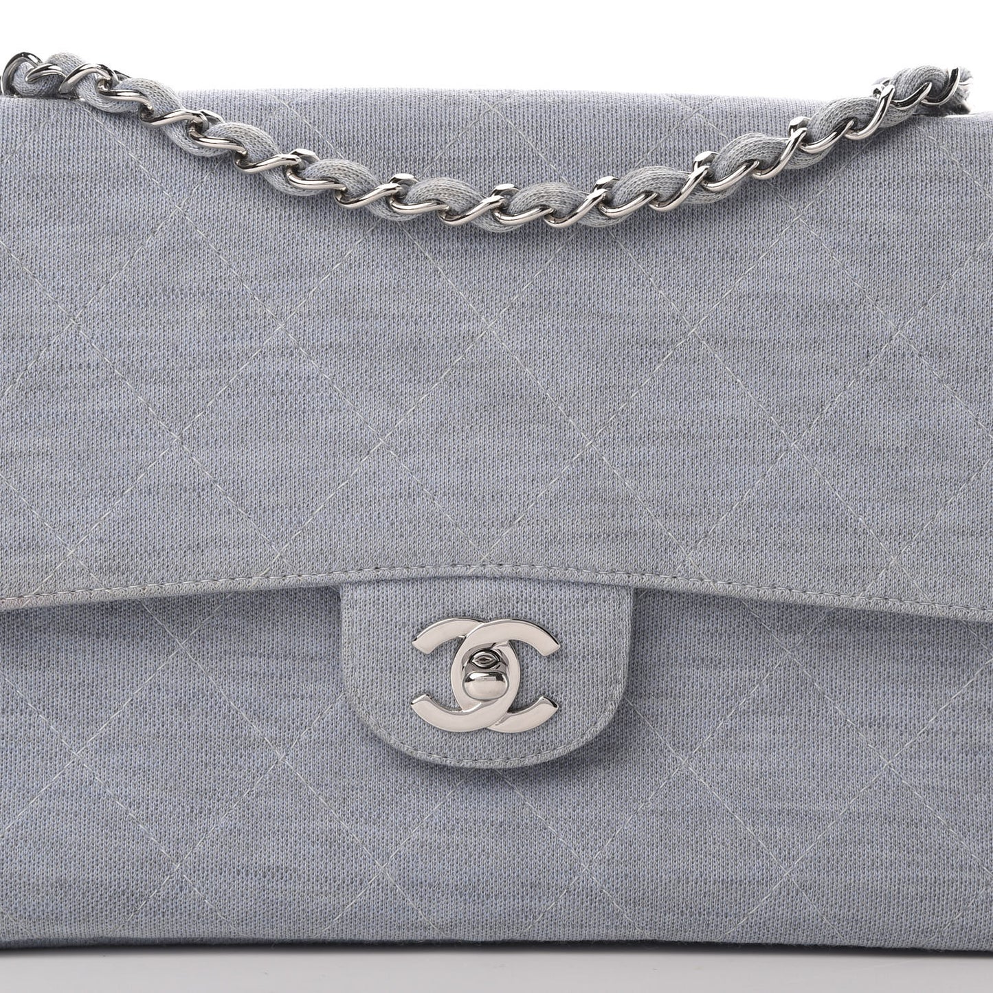 Jersey Quilted Medium Single Flap Blue