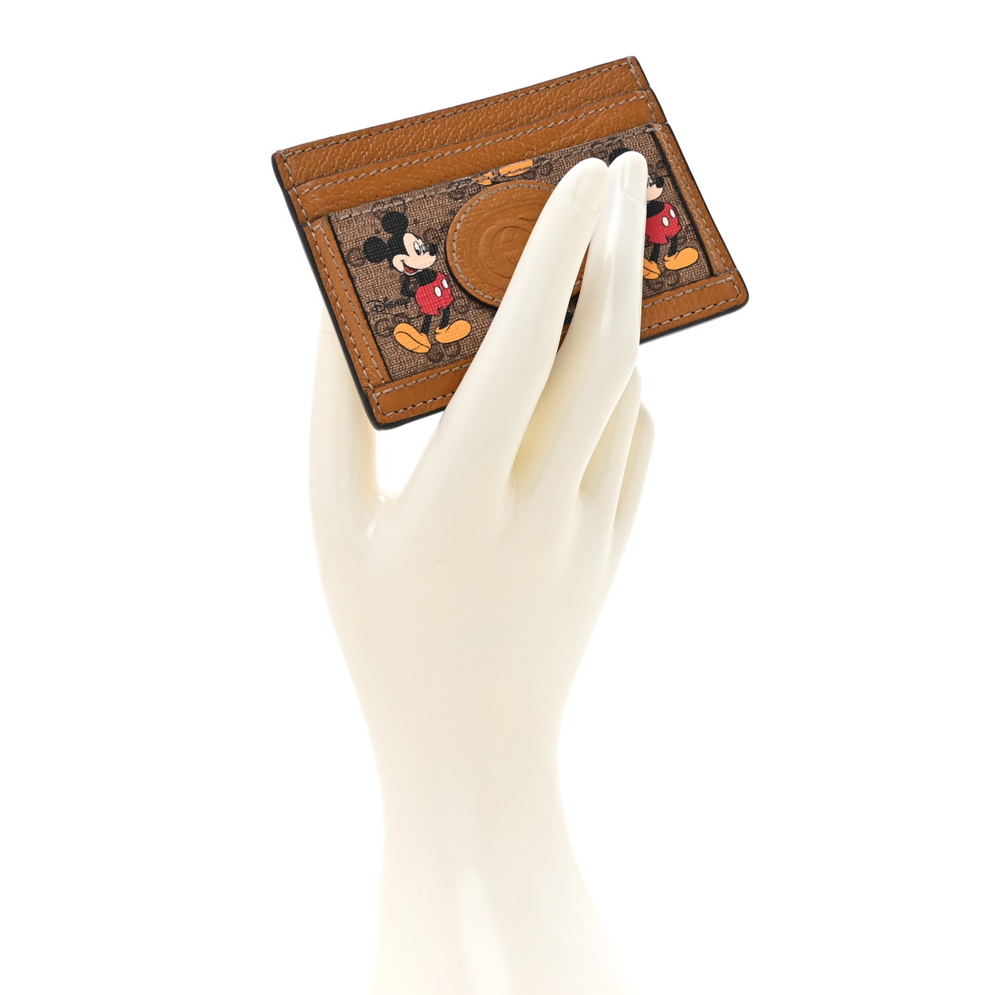 X DISNEY Mini Vintage GG Supreme Monogram Mickey Mouse Card Holder Beige Vintage Sun Oil