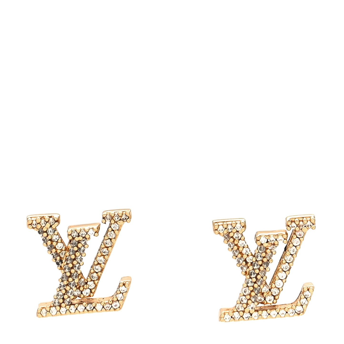Metal Crystal LV Iconic Earrings Gold