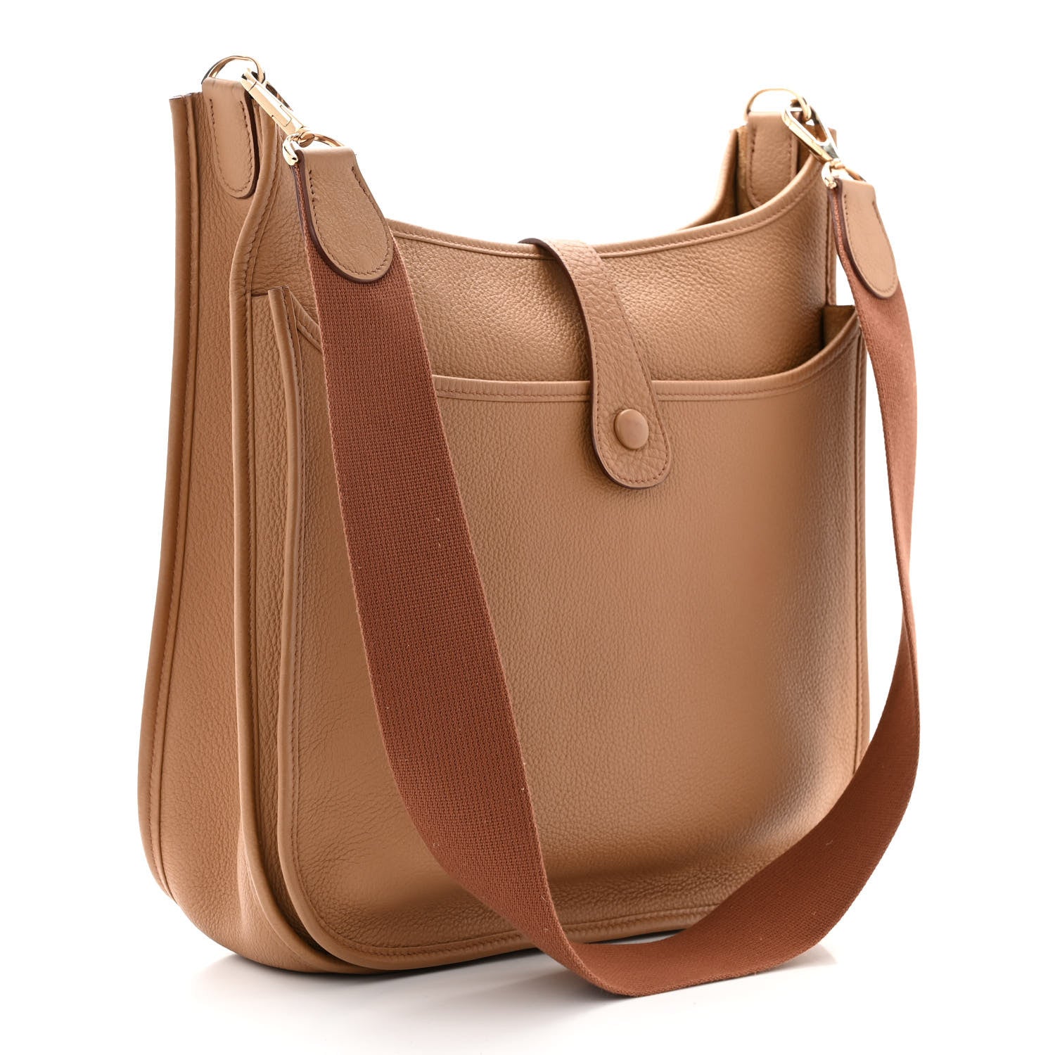 Hermes Taurillon Clemence Evelyne II GM Tabac Camel 3 of 11