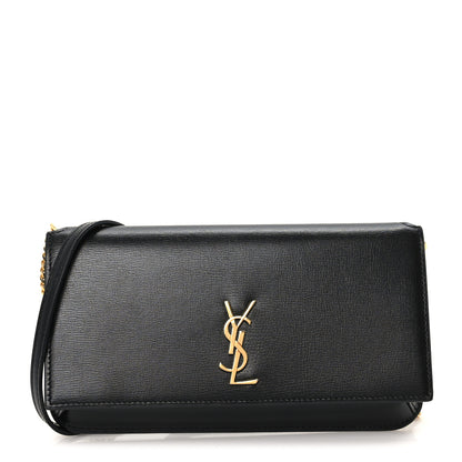 Saint Laurent Smooth Calfskin Monogram Phone Holder Crossbody Black 1 of 9