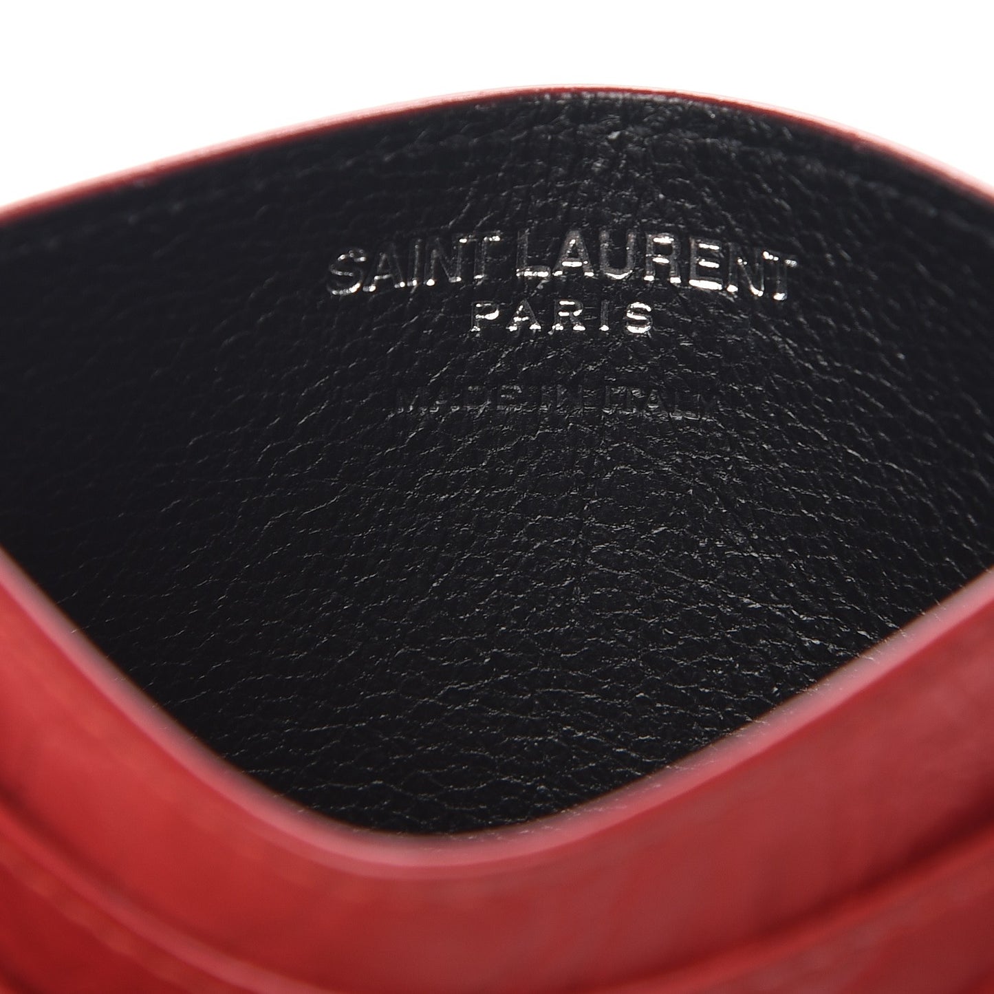 Calfskin Crocodile Embossed Monogram Credit Card Case Red