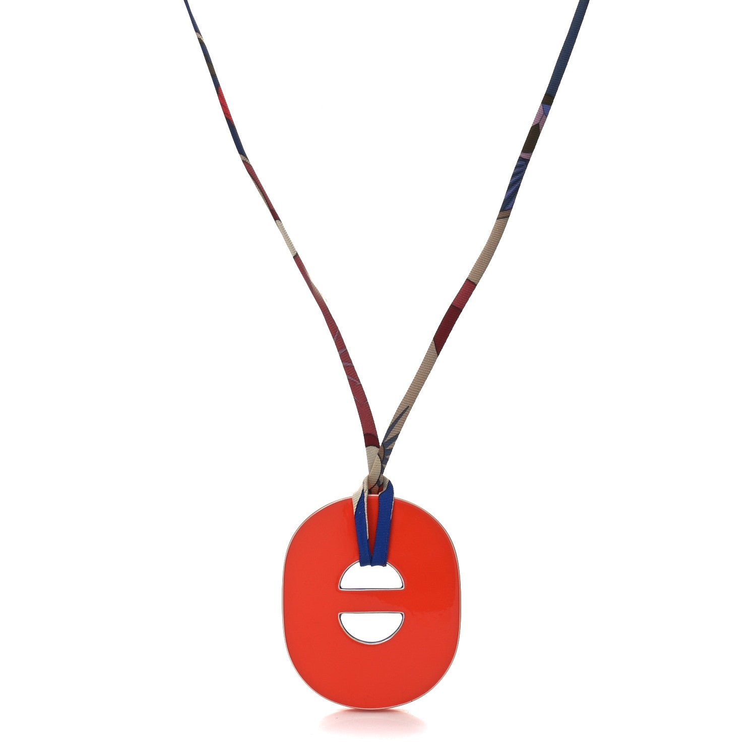 Hermes Lacquered Buffalo Horn Pendant Necklace Multicolor 1 of 8