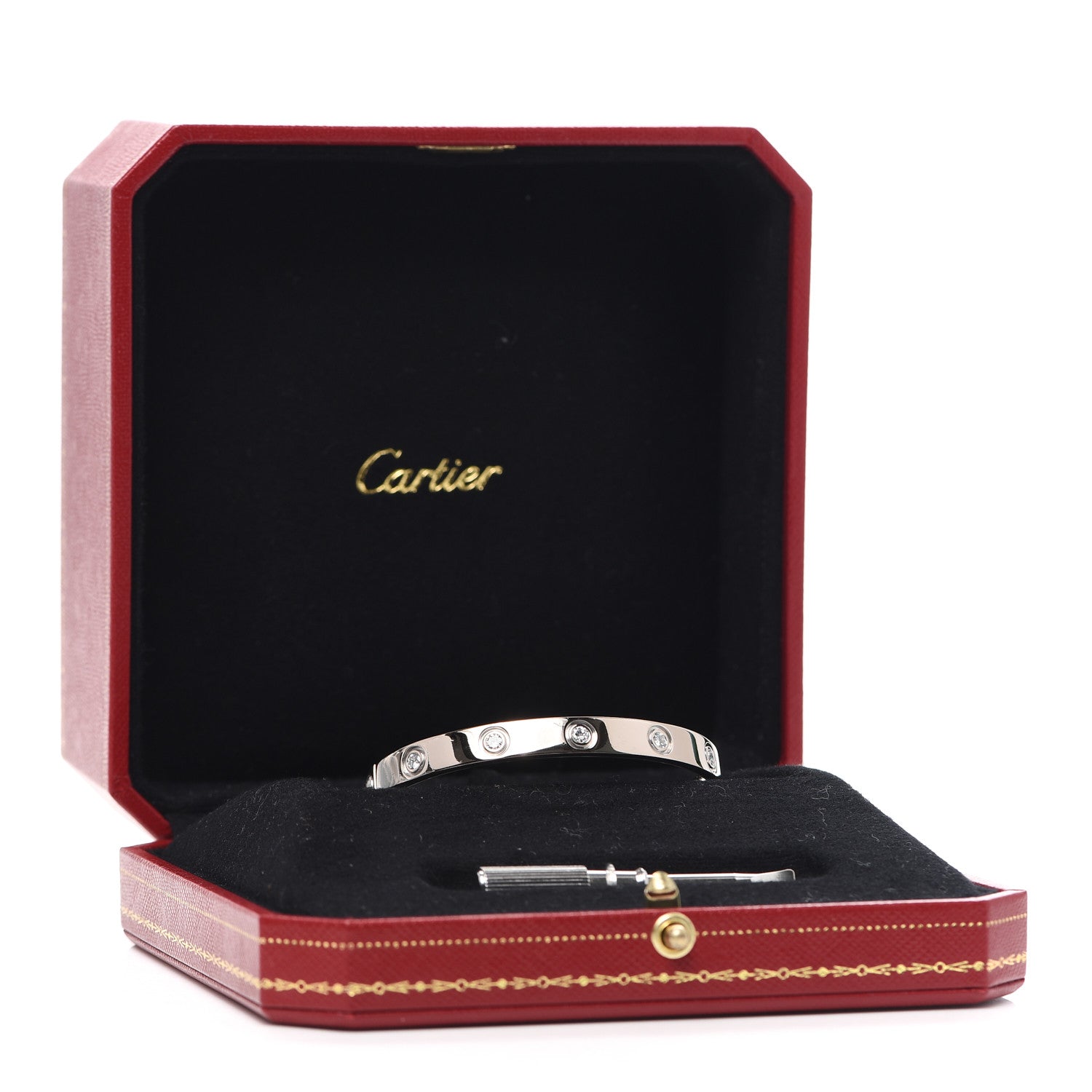 Cartier 18K White Gold 10 Diamond LOVE Bracelet 16 6 of 6