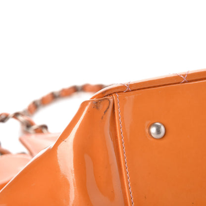 Chanel Patent Quilted Timeless Tote Orange 9 of 17