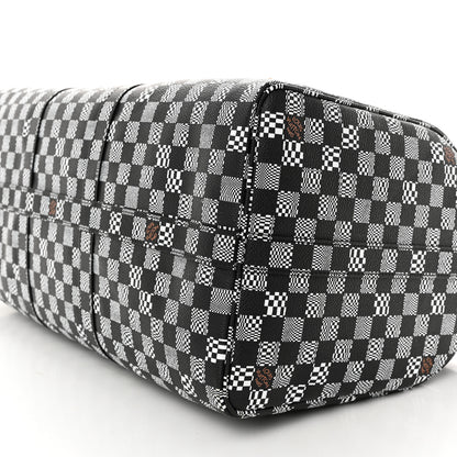 Louis Vuitton Damier Distorted Keepall Bandouliere 50 Black White 9 of 9