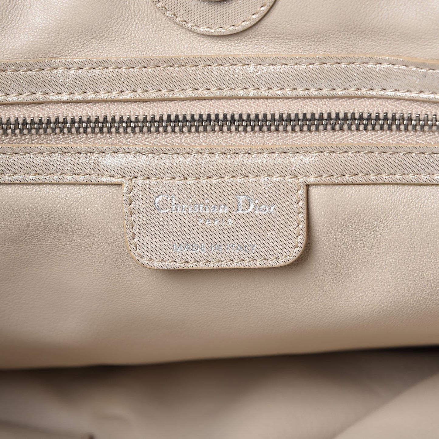 Metallic Suede Woven Lady Dior Shopping Tote Gold