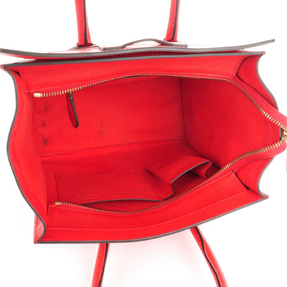 Celine Drummed Calfskin Micro Luggage Coquelicot 5 of 8