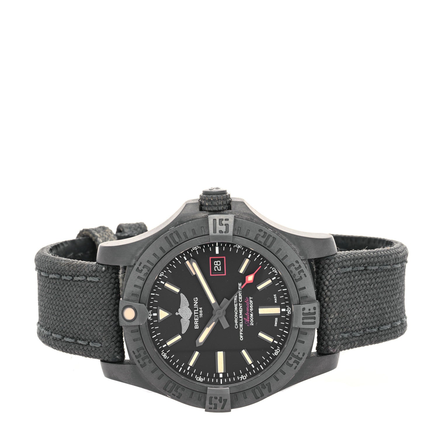 Breitling Titanium Nylon 45mm Avenger GMT Night Mission Automatic Watch Black V1731110 2 of 5