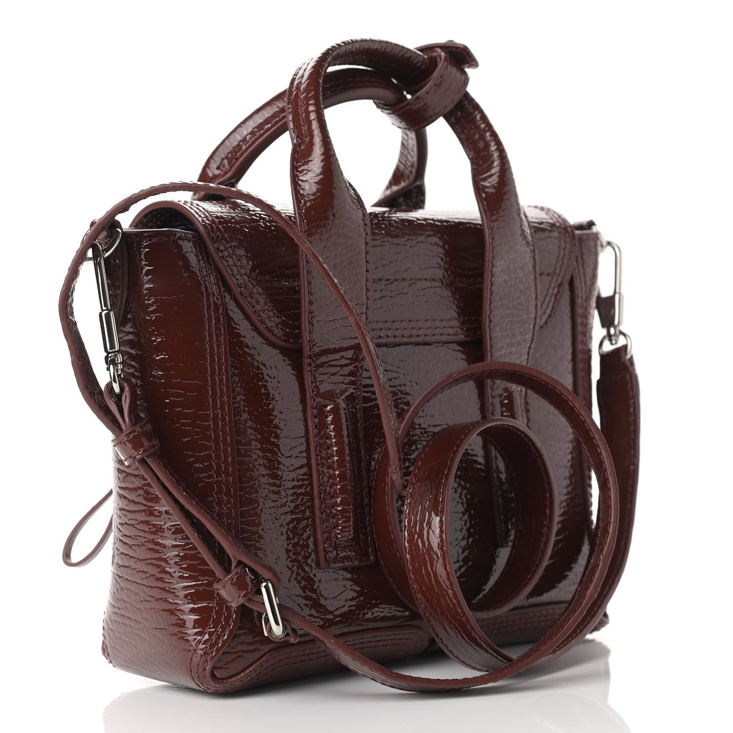 3.1 Phillip Lim Textured Patent Mini Pashli Satchel Burgundy 3 of 14