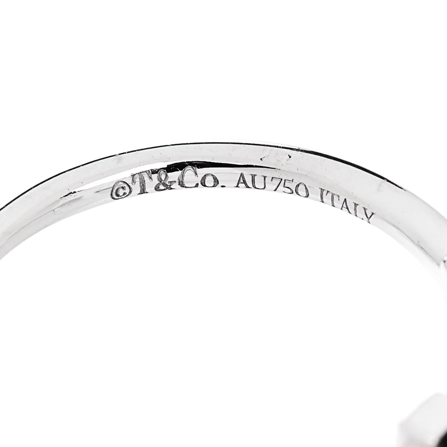 18K White Gold Blue Sapphire T Wire Ring 55 7.25