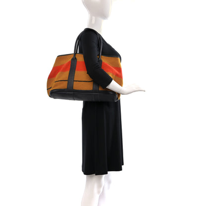 Hermes Wool Rocabar Garden Party Tote 36 MM Orange Black 2 of 13