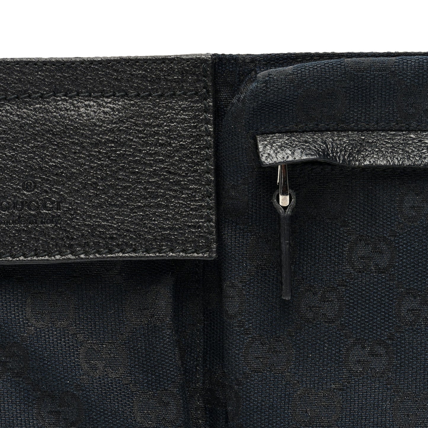 GG Monogram Double Pocket Belt Bag Black