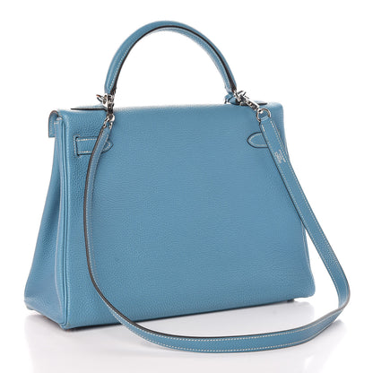 Hermes Togo Kelly Retourne 32 Blue Jean 3 of 43