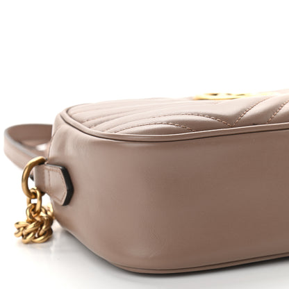 Gucci Calfskin Matelasse Small GG Marmont Chain Shoulder Bag Porcelain Rose 8 of 11