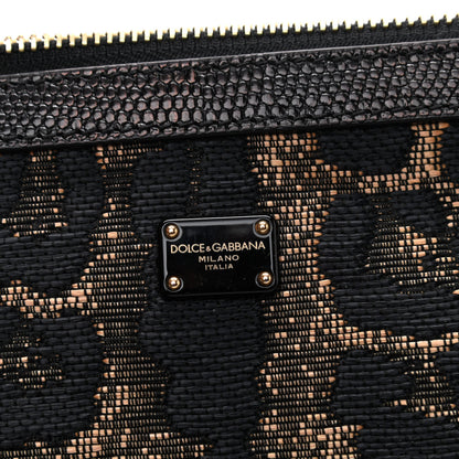 Dolce & Gabbana Jacquard Leopard Print Zip Pouch Multicolor 6 of 7
