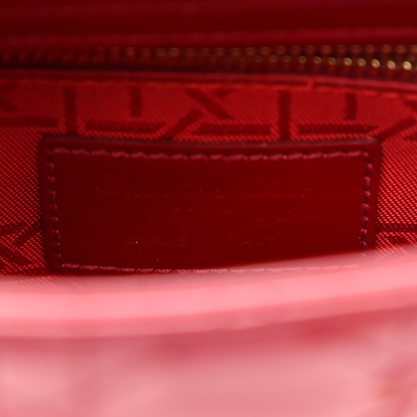 Patent Cannage Mini Lady Dior Red