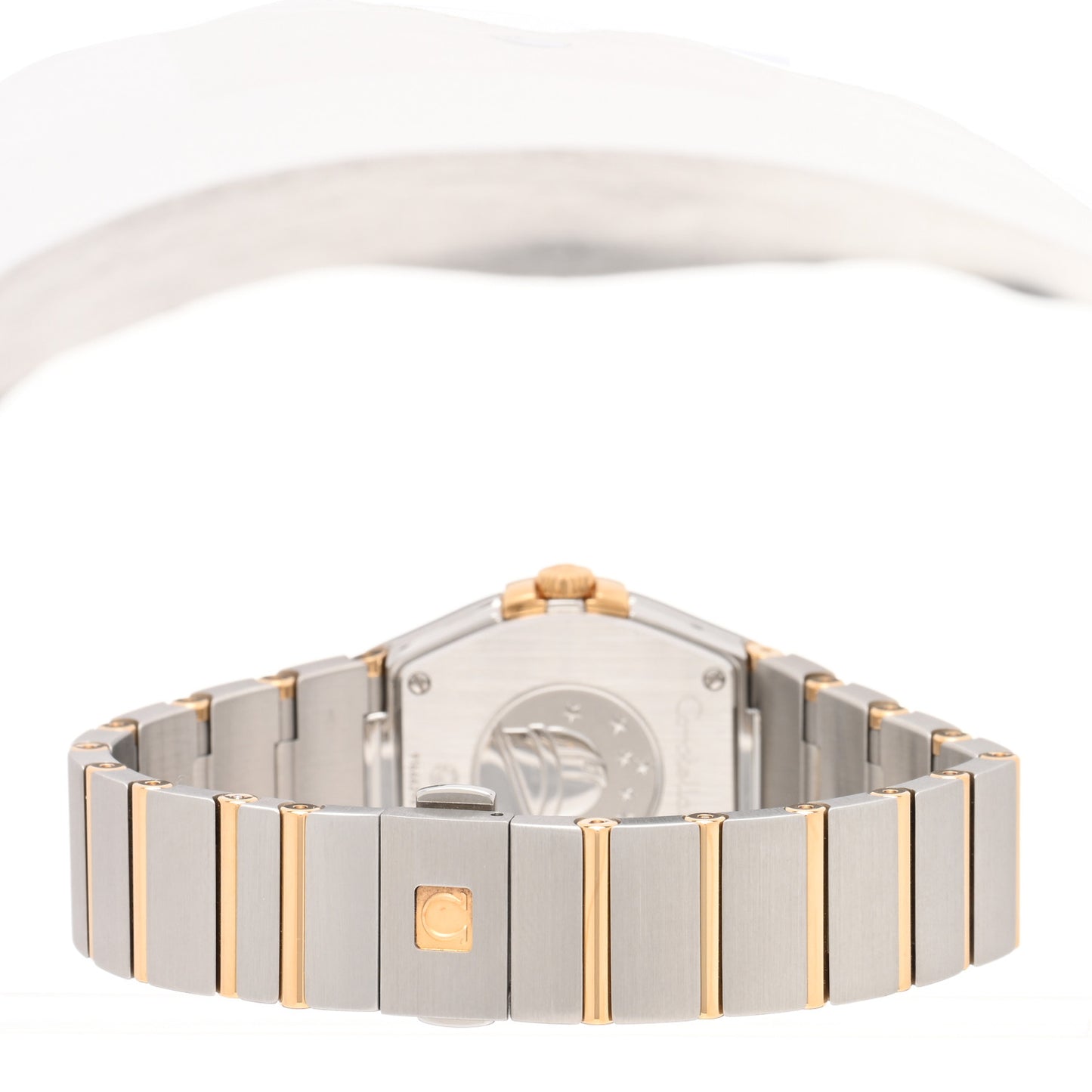 Stainless Steel 18K Yellow Gold Mother of Pearl 27mm Constellation Quartz Watch 123.20.27.60.05.002