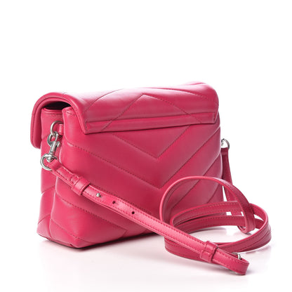 Saint Laurent Calfskin Y Quilted Monogram Toy Loulou Crossbody Bag Freesia 3 of 10