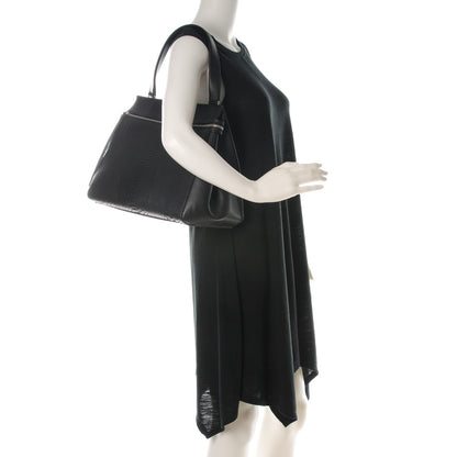 Celine Python Smooth Calfskin Medium Edge Shoulder Bag Black 2 of 9