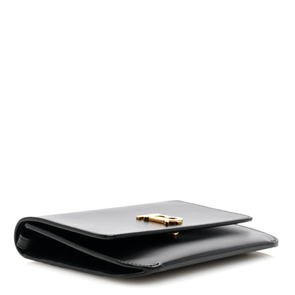 Burberry Calfskin Monogram TB Mini Flat Crossbody Bag Black 4 of 6