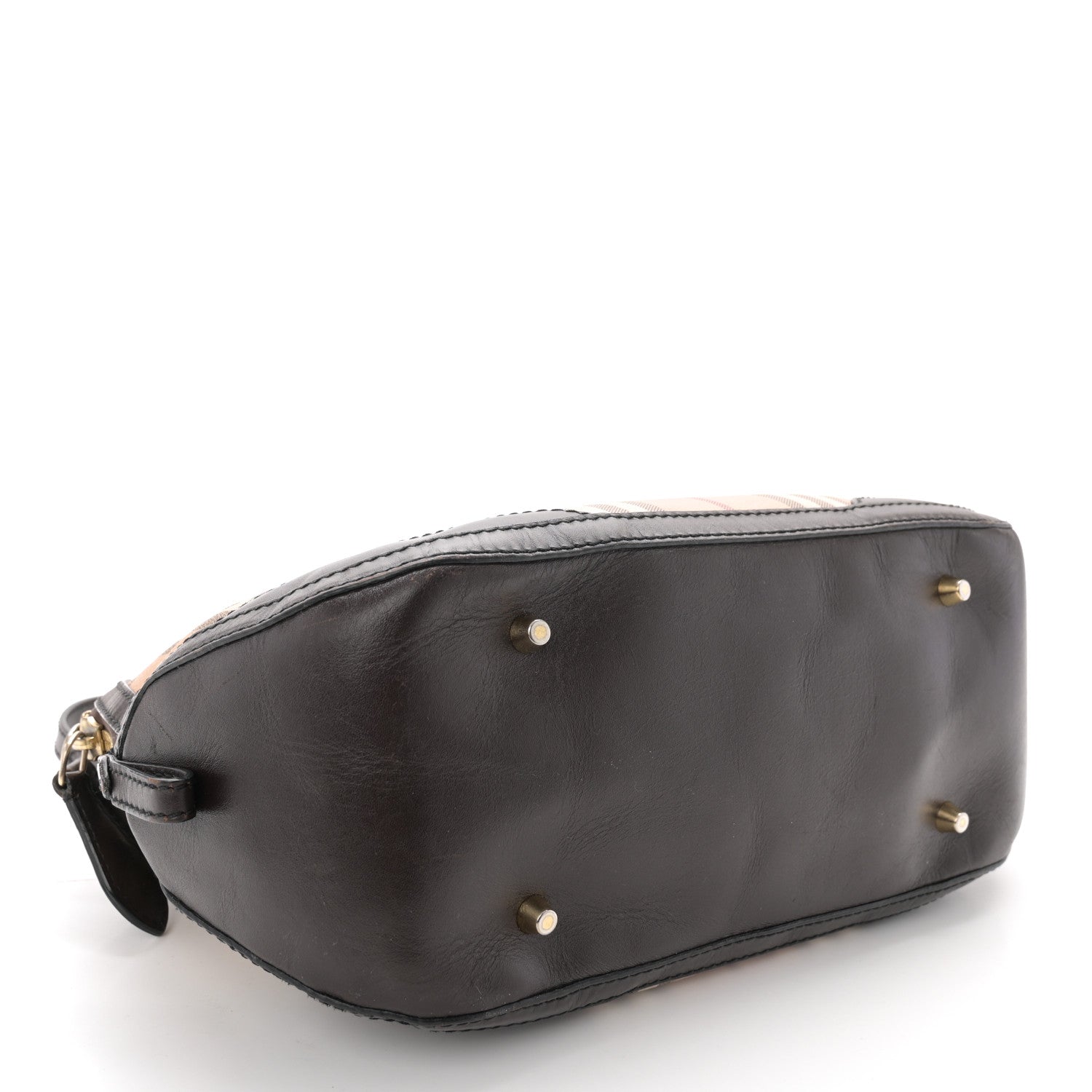 Burberry Haymarket Check Small Orchard Bowling Bag Chocolate 4 of 12