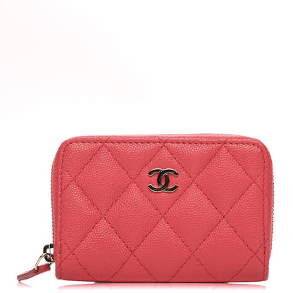 Chanel Caviar Quilted Zip Coin Purse Dark Pink 1 of 8