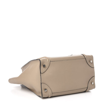Celine Drummed Calfskin Mini Luggage Dune 3 of 11