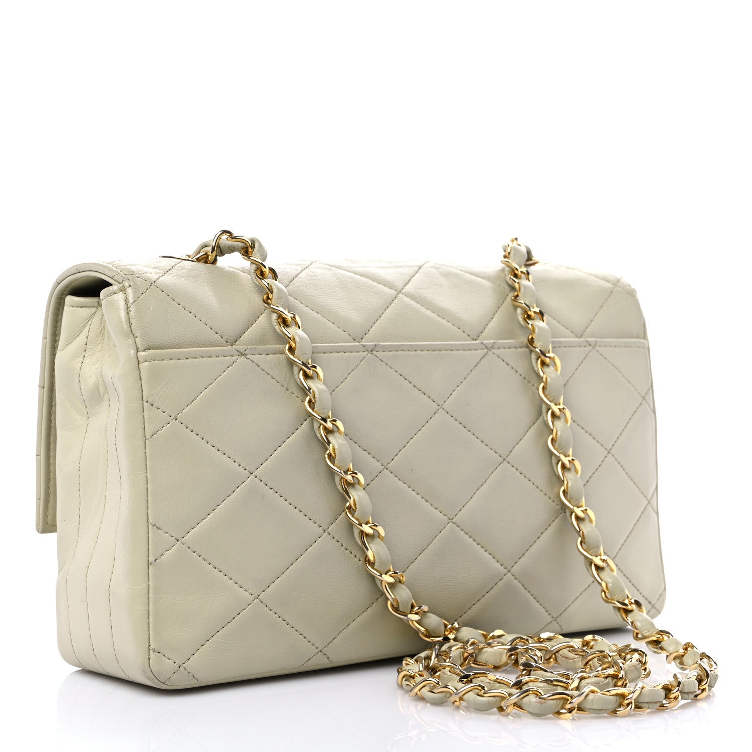 Chanel Lambskin Quilted Small Single Flap Beige 2 of 16