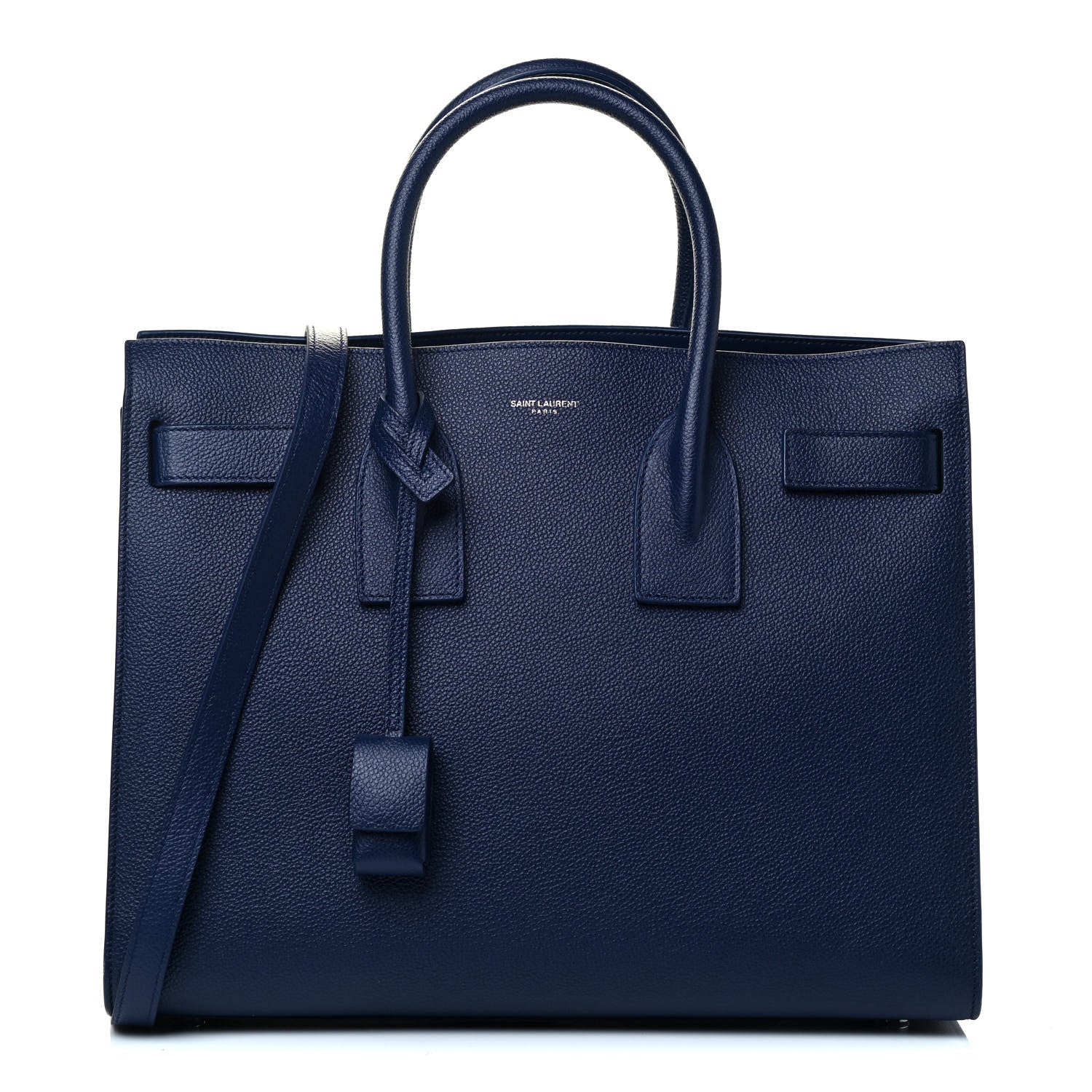 Saint Laurent Grained Calfskin Small Sac De Jour Navy 1 of 4