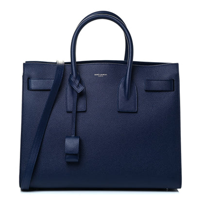 Saint Laurent Grained Calfskin Small Sac De Jour Navy 1 of 4