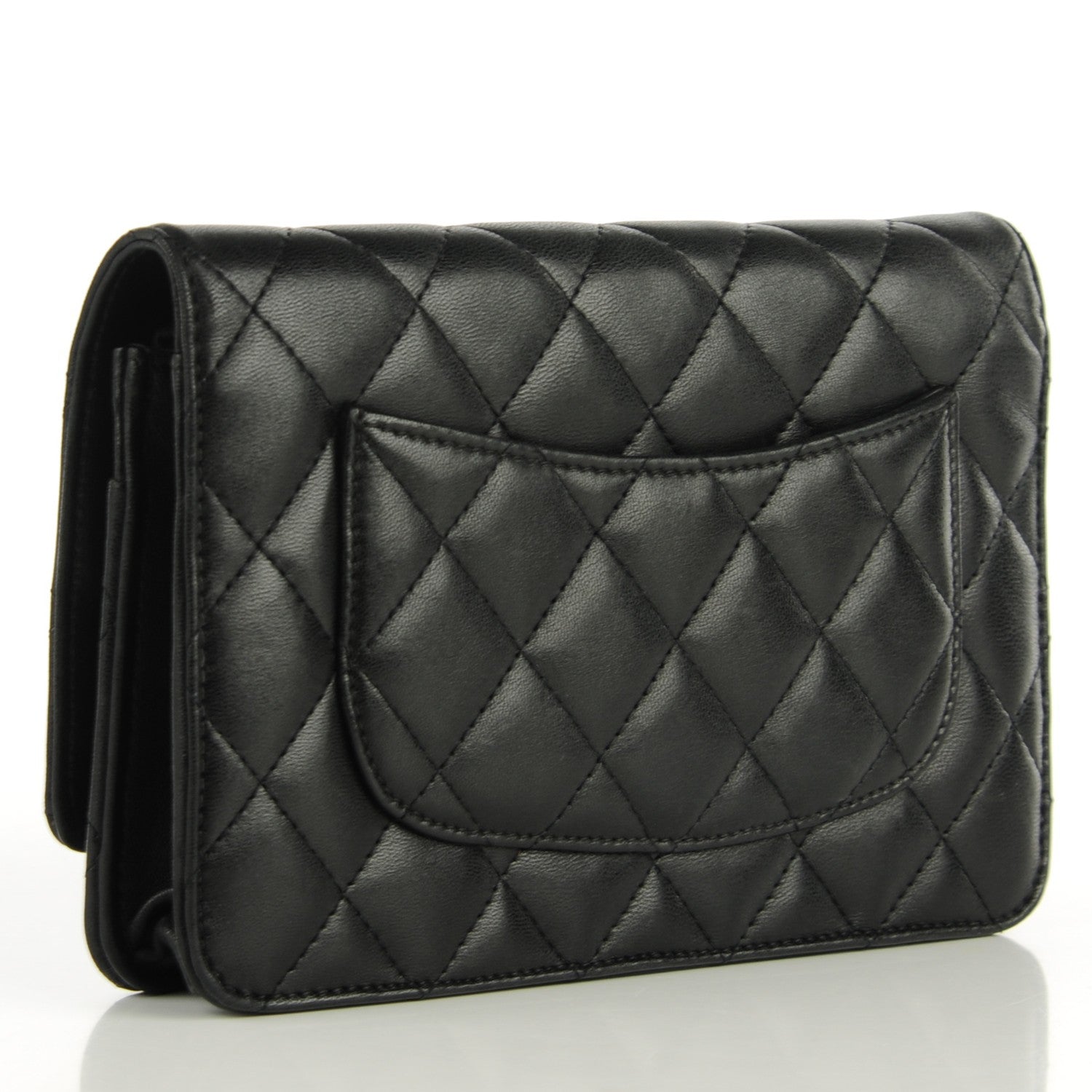 Chanel Lambskin Quilted Wallet On Chain WOC Black 4 of 14