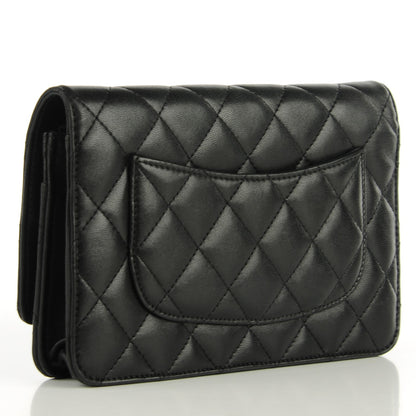 Chanel Lambskin Quilted Wallet On Chain WOC Black 4 of 14