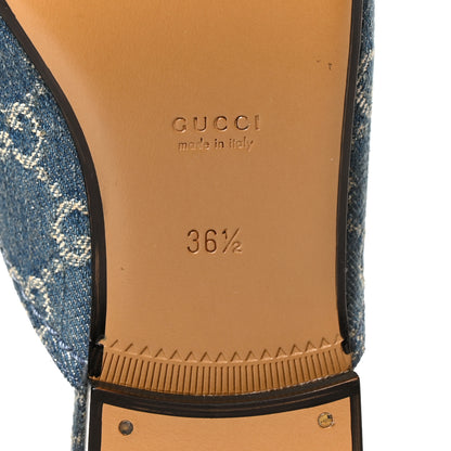 Gucci New Denim GG Malaga Kid Womens Princetown Slippers 36.5 Light Blue Royale 8 of 10