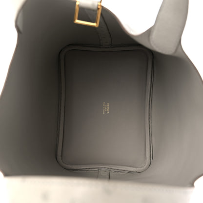 Hermes Ostrich Picotin Lock 18 Gris Perle 5 of 9