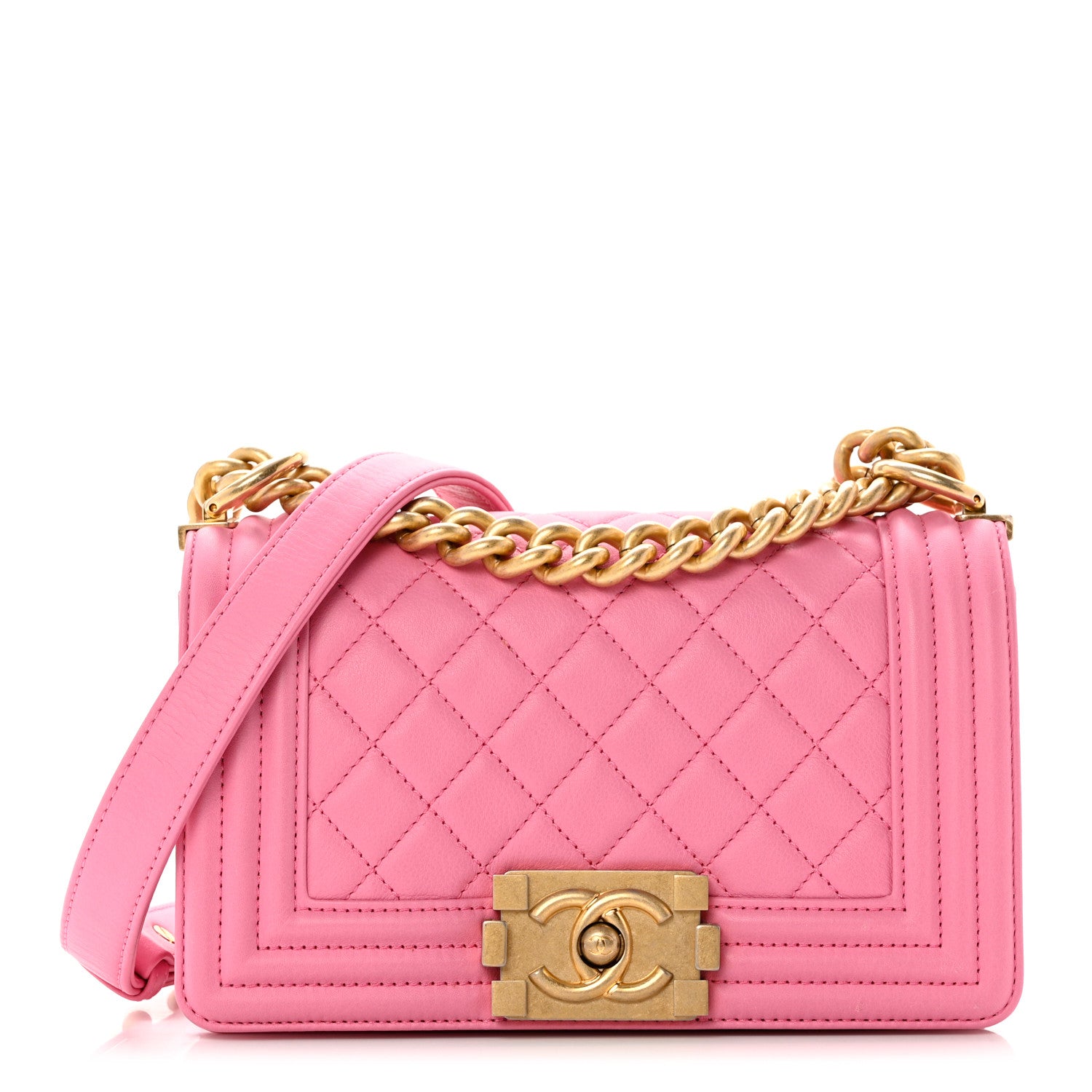 Chanel Calfskin Quilted Small Boy Flap Pink 1 of 9