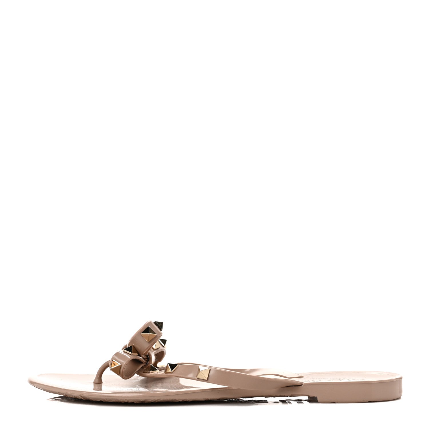Valentino Garavani PVC Jelly Rockstud Bow Thong Sandals 39 Poudre 1 of 7
